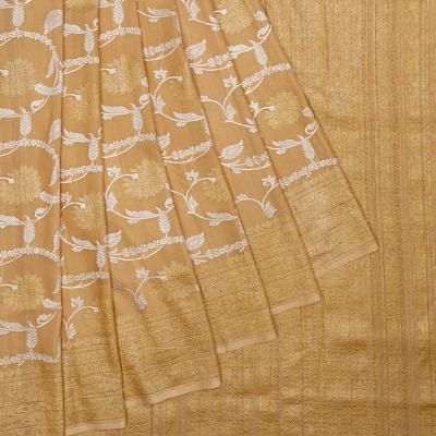 Banarasi Tussar All Over Jaal Beige Saree