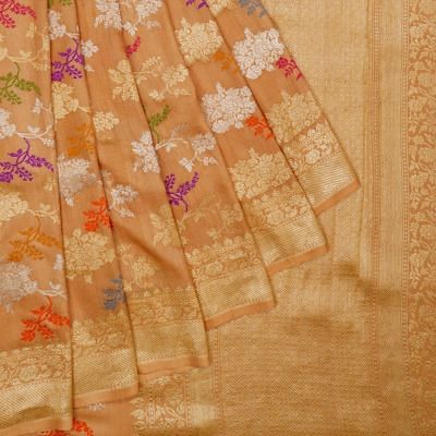 Banarasi Tussar Jaal Brown Saree