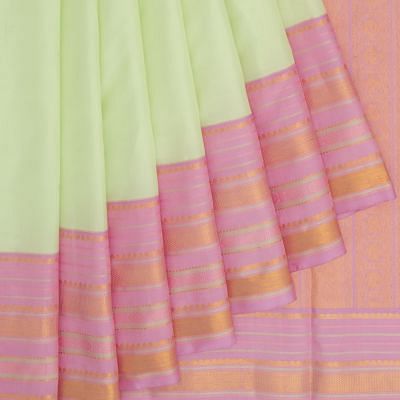 Kanchipuram Silk Plain Pastel Green Saree