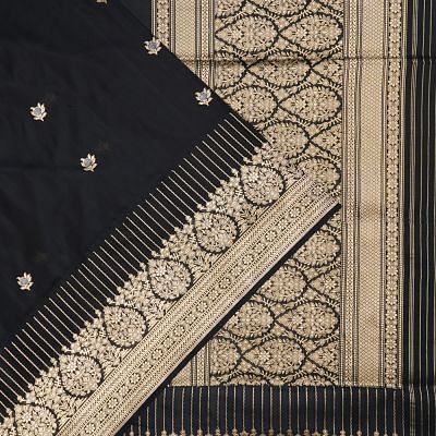 Banarasi Silk Butta Black Saree