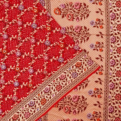 Banarasi Georgette Bandhani Jaal Red Saree