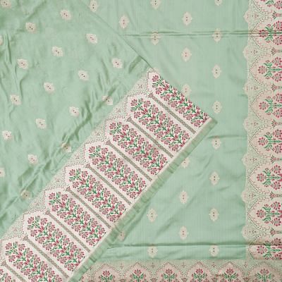 Banarasi Silk Butta Pastel Green Saree