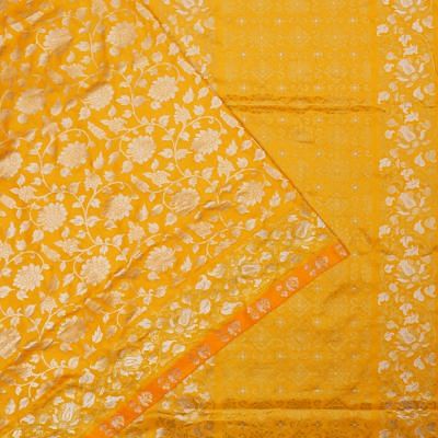 Banarasi Silk Brocade Yellow Saree