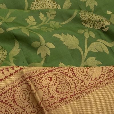 Coimbatore Soft Silk Jaal Green Saree