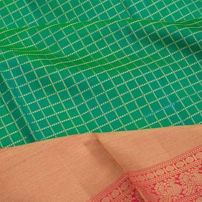 Coimbatore Soft Silk Checks Sea Green Saree