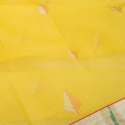 Kota Silk Butta Lemon Yellow Saree