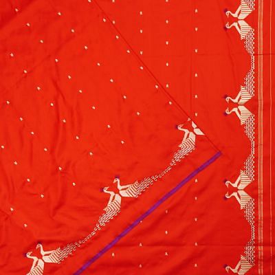 Banarasi Silk Butta Red Saree