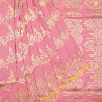 Banarasi Silk Jaal Pink Saree