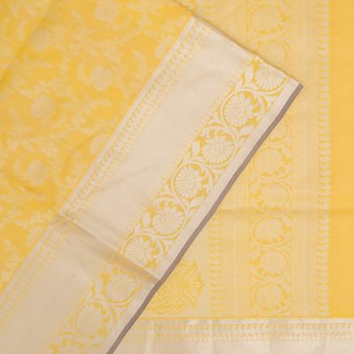 Coimbatore Soft Silk Jaal Yellow Saree