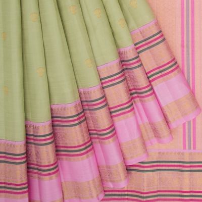Kanchipuram Silk Butta Pista Green Saree