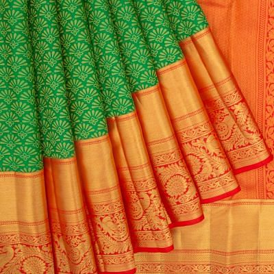 Nirvana Kanjivaram Silk Saree Rust Orange (V4) – Sarha