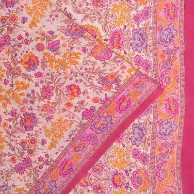Chiffon Floral Printed Baby Pink Saree