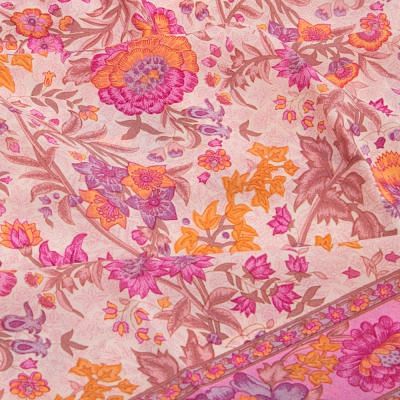 Chiffon Floral Printed Baby Pink Saree
