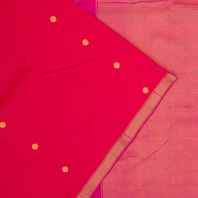 Soft Silk Butta Pinkish Red Saree
