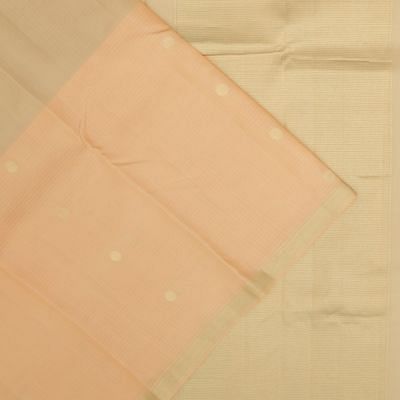 Coimbatore Soft Silk Half And Half Butta Cream And Pastel Orange Saree