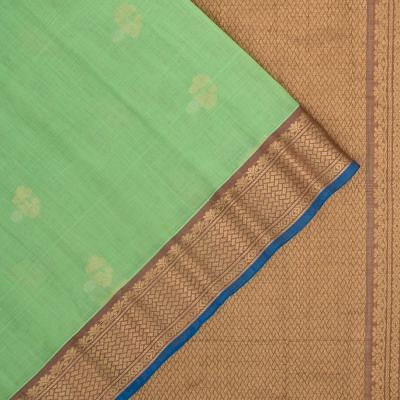 Gadwal Cotton Butta Pastel Green Saree