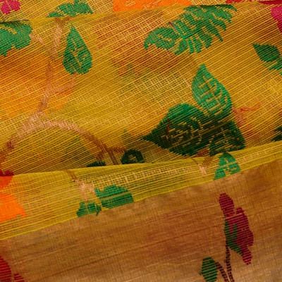 Zari Kota Cotton All Over Jamdani Yellow Saree