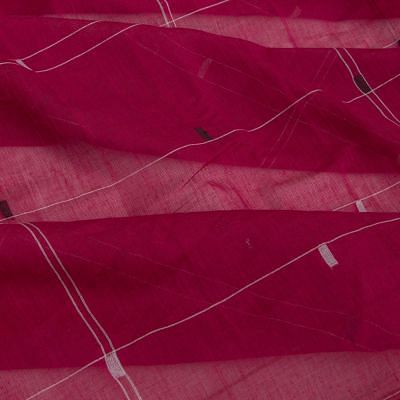 Ponduru Handspun Cotton Checks And Butta Purple Saree