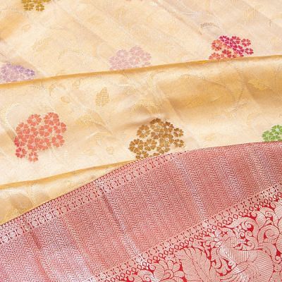 Kanchipuram Silk Tissue Jaal Gold Saree