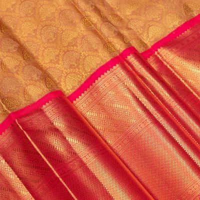 Kanchipuram Silk Tissue Brocade Sandalwood Saree