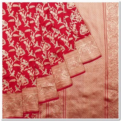 Banarasi Silk Kadwa Jaal Red Saree