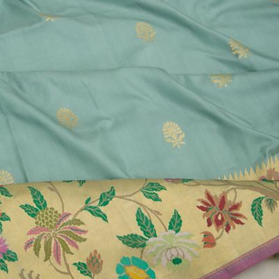 Banarasi Silk Butta Pastel Blue Saree