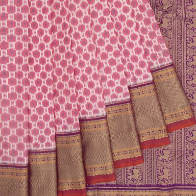 Kanchipuram Silk Ikat Pink Saree