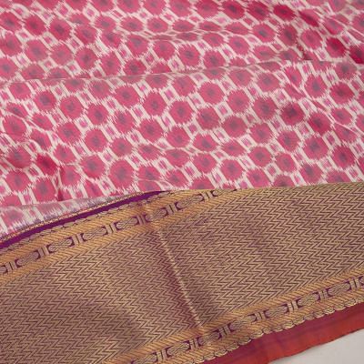 Kanchipuram Silk Ikat Pink Saree