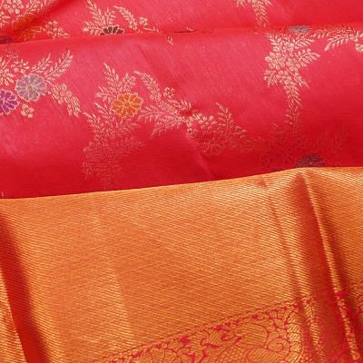 Kanchipuram Silk Jaal Pink Saree