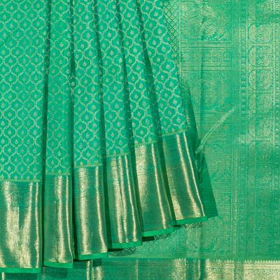 Kanchipuram Silk Brocade Sea Green Saree