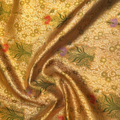 Kanchipuram Silk Tissue Brocade Gold Saree