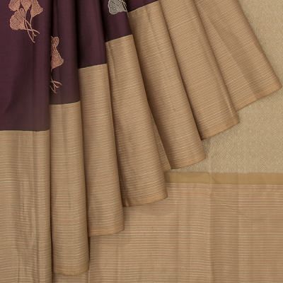 Taranga Kanchi Silk Butta Brown Saree