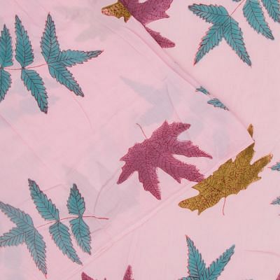 Chanderi Silk Floral Printed Baby Pink Saree