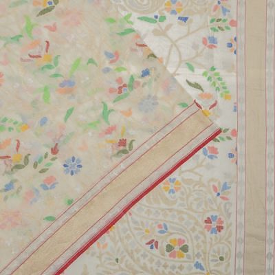 Banarasi Cotton All Over Jamdani Swethambari White Saree