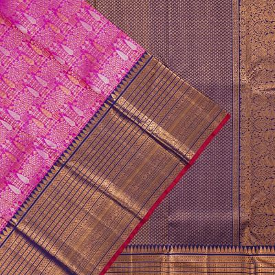 Kanchipuram Silk Brocade Pink Saree