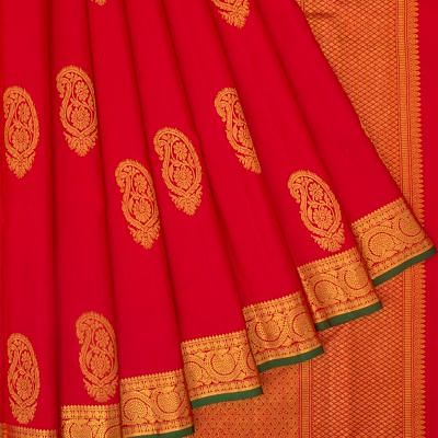Taranga Kanchi Silk Butta Red Saree
