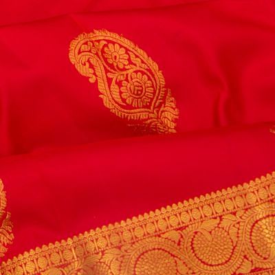 Taranga Kanchi Silk Butta Red Saree