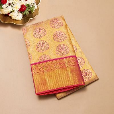 Taranga Kanchi Silk Tissue Brocade Gold Saree