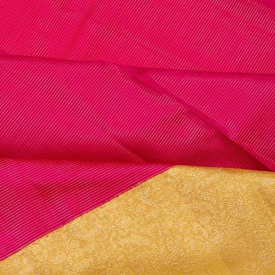 Kanchipuram Silk Horizontal Lines Pink Saree