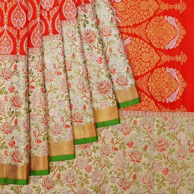 Kanchipuram Silk Brocade Red Saree