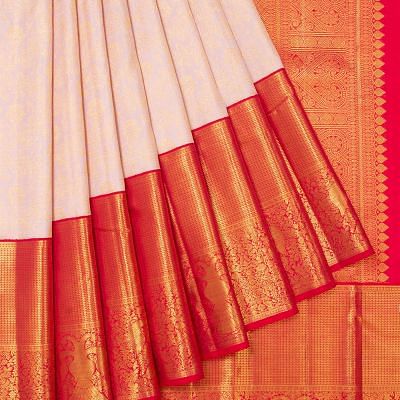 Kanchipuram Silk Tissue Brocade Baby Pink Saree