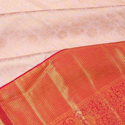 Kanchipuram Silk Tissue Brocade Baby Pink Saree