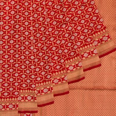 Banarasi Silk Kadwa Real Zari Red Saree