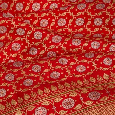 Banarasi Silk Kadwa Real Zari Red Saree