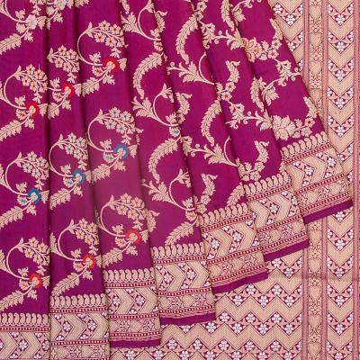 Banarasi Silk Jaal Purple Saree