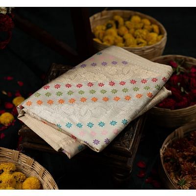 Banarasi Silk Brocade Beige Saree