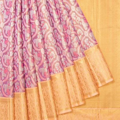 Kanchipuram Silk Tissue Brocade Purple Saree