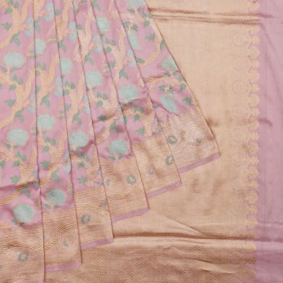 Banarasi Silk Jaal Lavender Saree