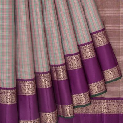 Kanchipuram Silk Checks Multicolour Saree