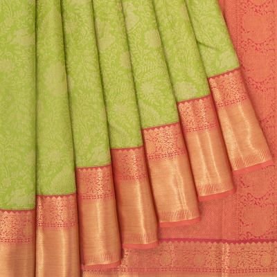 Kanchipuram Silk Brocade Green Saree